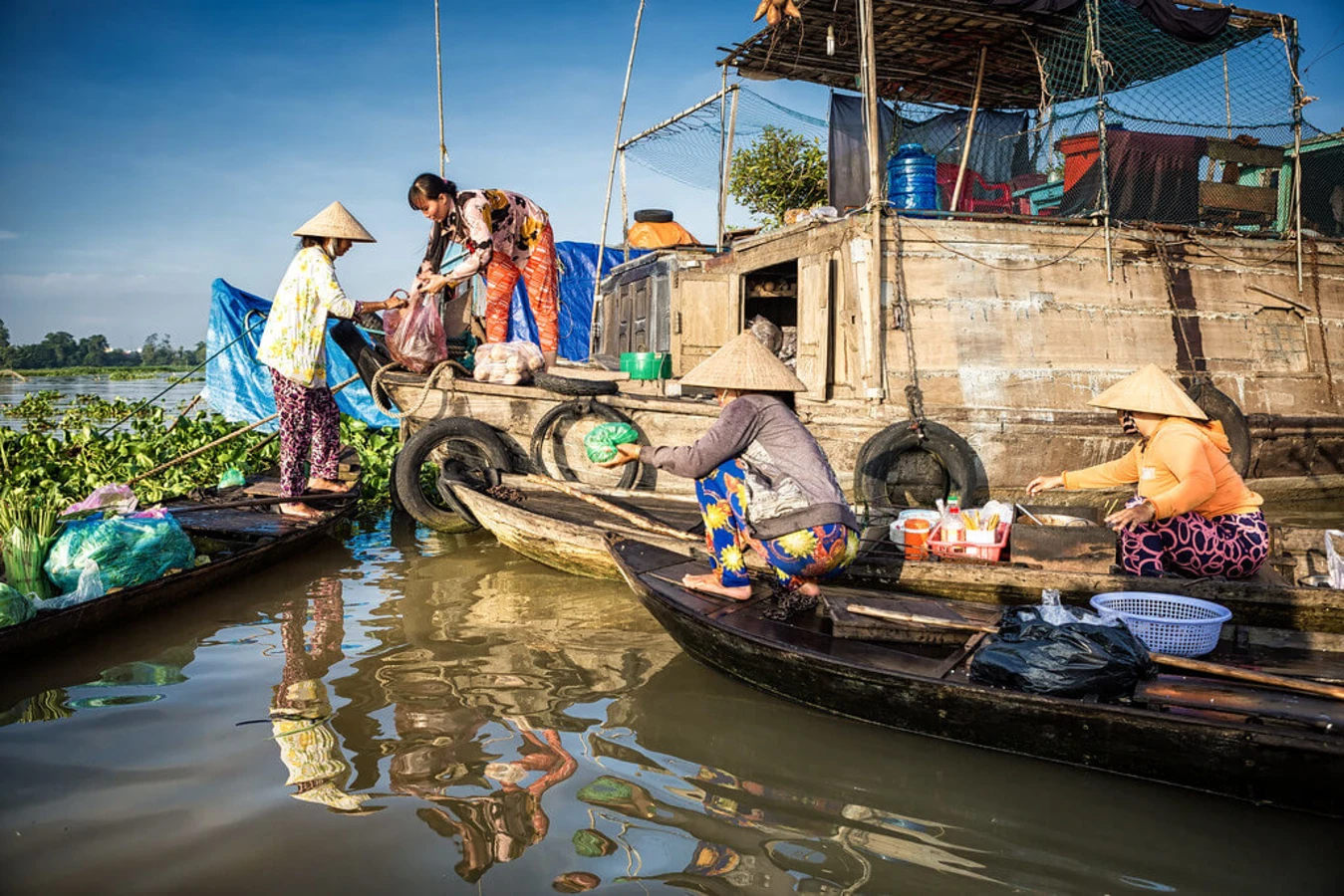 Marché flottant de Long Xuyen, Vietnam
