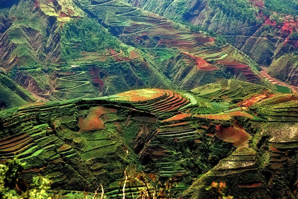 Terres rouges de Lexiaguo, Chine