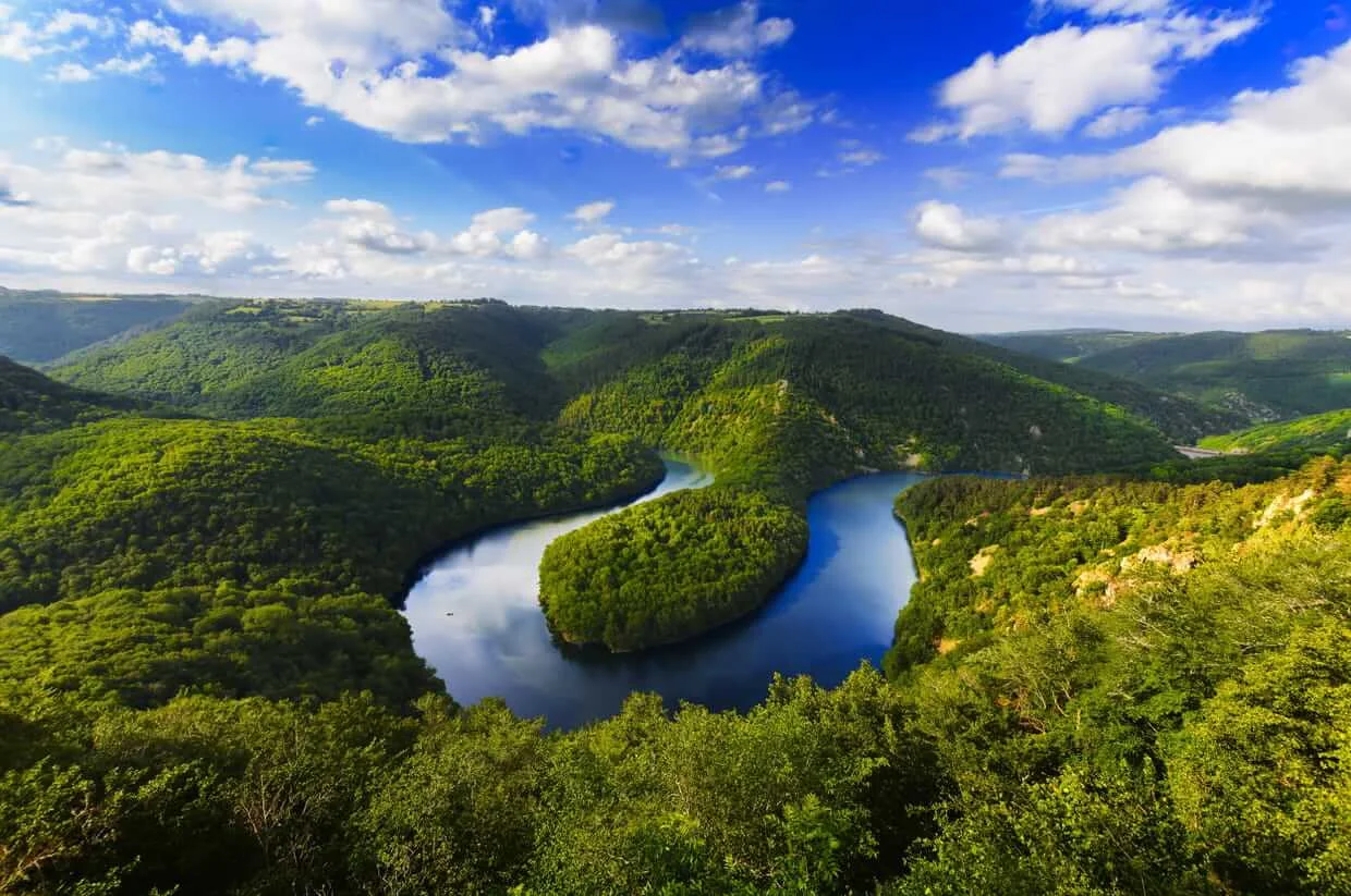 Méandre de Queuille, France