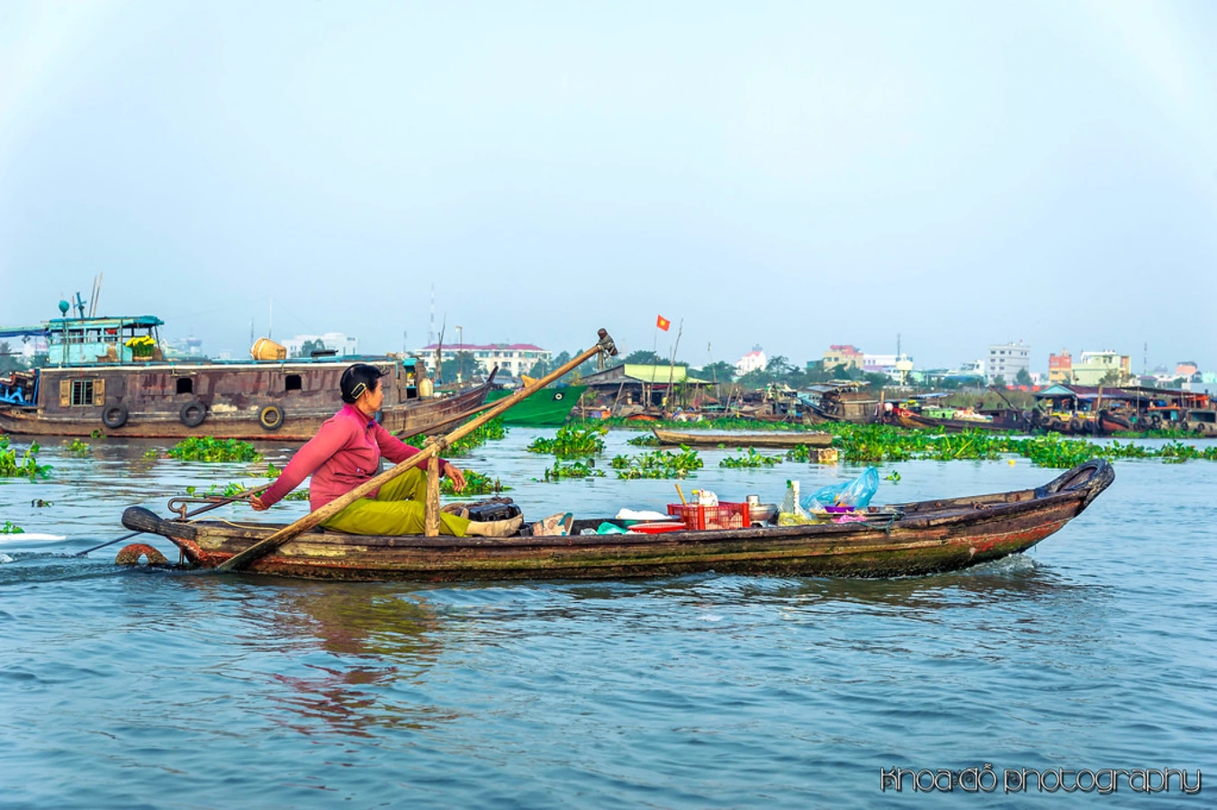 Marché flottant de Long Xuyen, Vietnam