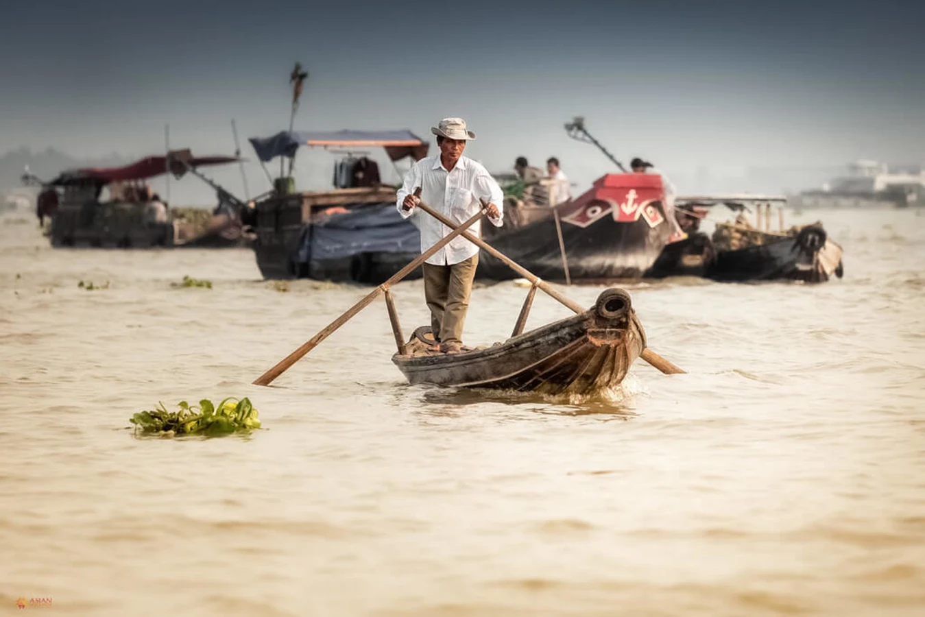 Marché flottant de Long Xuyen, Vietnam