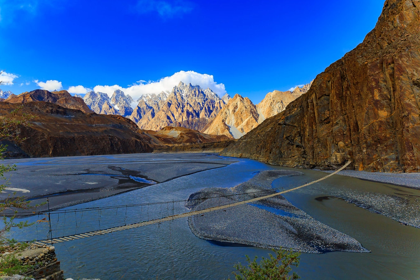 Pont suspendu d'Hussaini, Pakistan